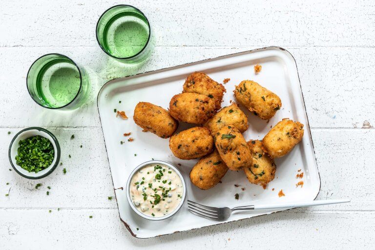 Rezeptbild Buntbarsch Kroketten mit Kräutern und Remoulade